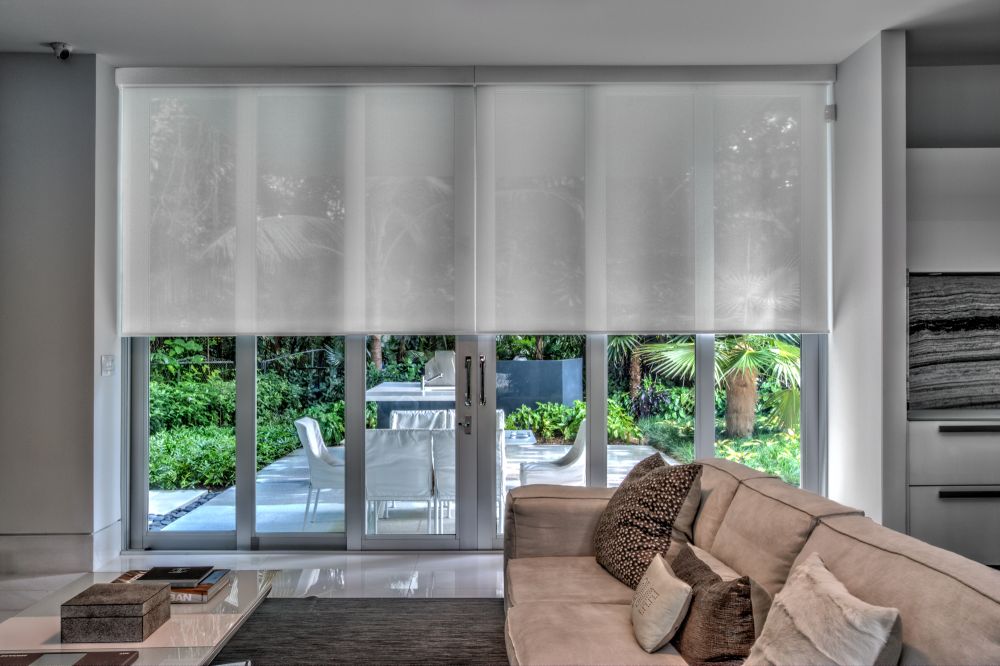 Roller shades in a residential setting